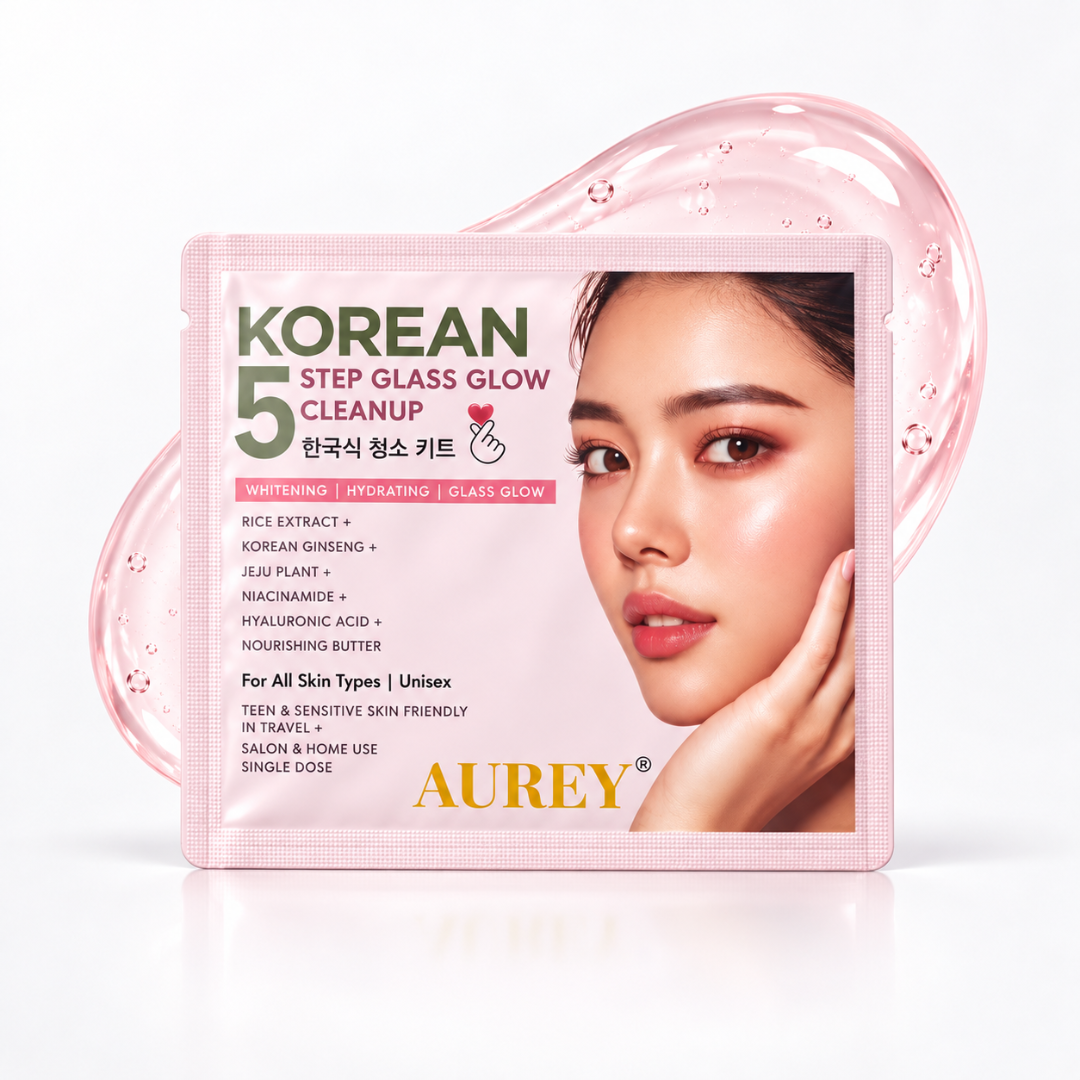 Aurey Korean 5 Step Glass Glow Cleanup Kit Whitening Hydrating Glass Glow