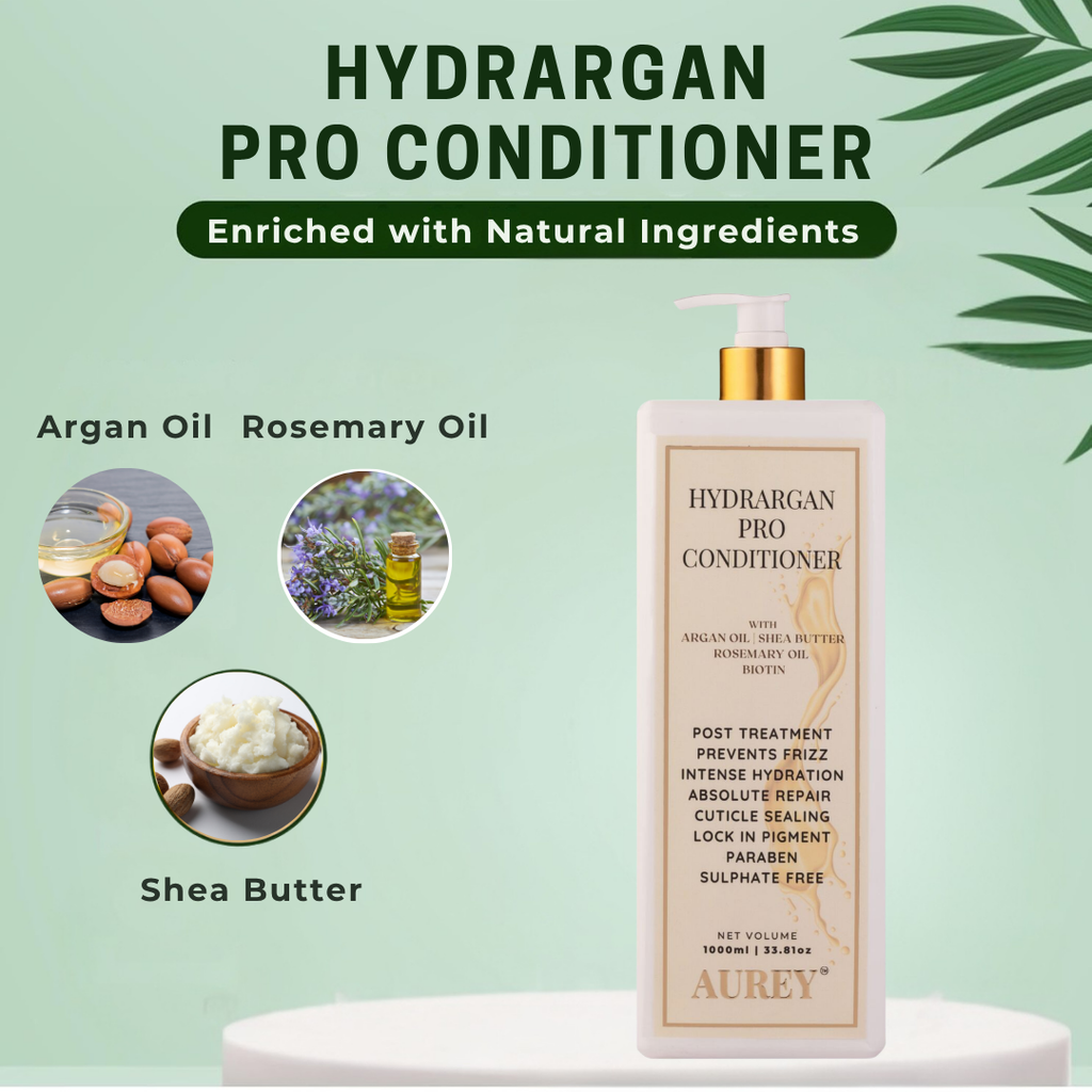 Aurey Hydrargan Pro Conditioner With Argan Oil | Shea Butter | Rosemary Oil & Biotin 1000ML