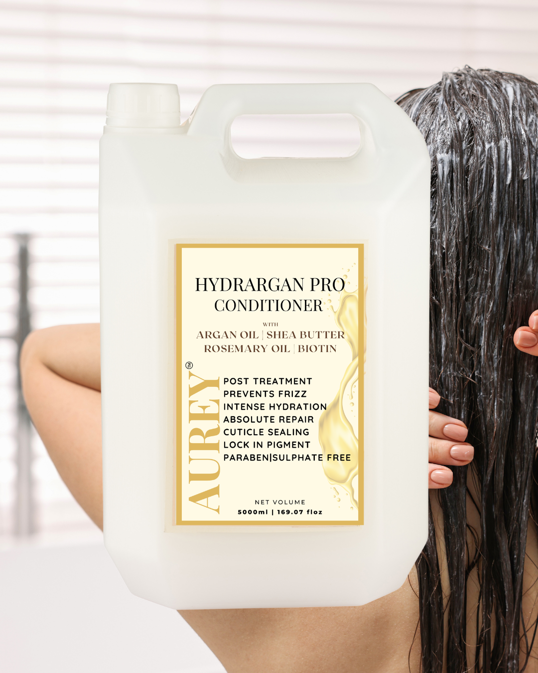Aurey Hydrargan Pro Conditioner  With Argan Oil Shea Butter Rosemary Oil & Biotin 5000 ml
