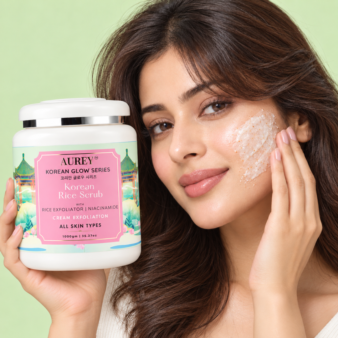Aurey Korean Rice Scrub With Rice Exfoliator & Niacinamide 1Kg
