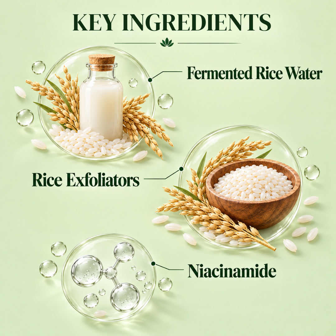 Aurey Korean Rice Scrub With Rice Exfoliator & Niacinamide 1Kg