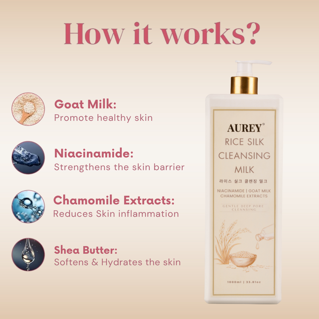 Aurey Korean Rice Silk Cleansing Milk 1 Kg
